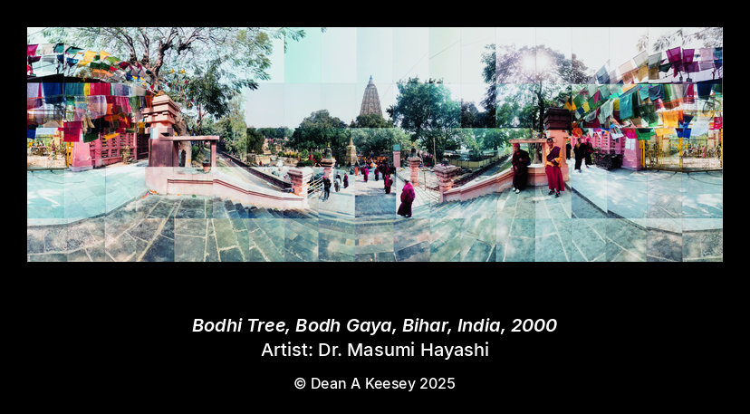 Bodhi Tree, Bodh Gaya, Bihar, India - Panoramic photo-collage by Dr. Masumi Hayashi
