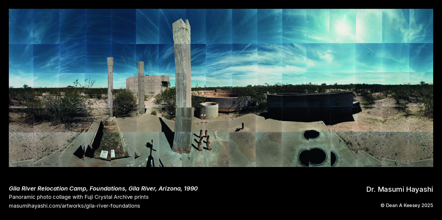 Gila River Relocation Camp, Foundations - Panoramic photo collage by Masumi Hayashi