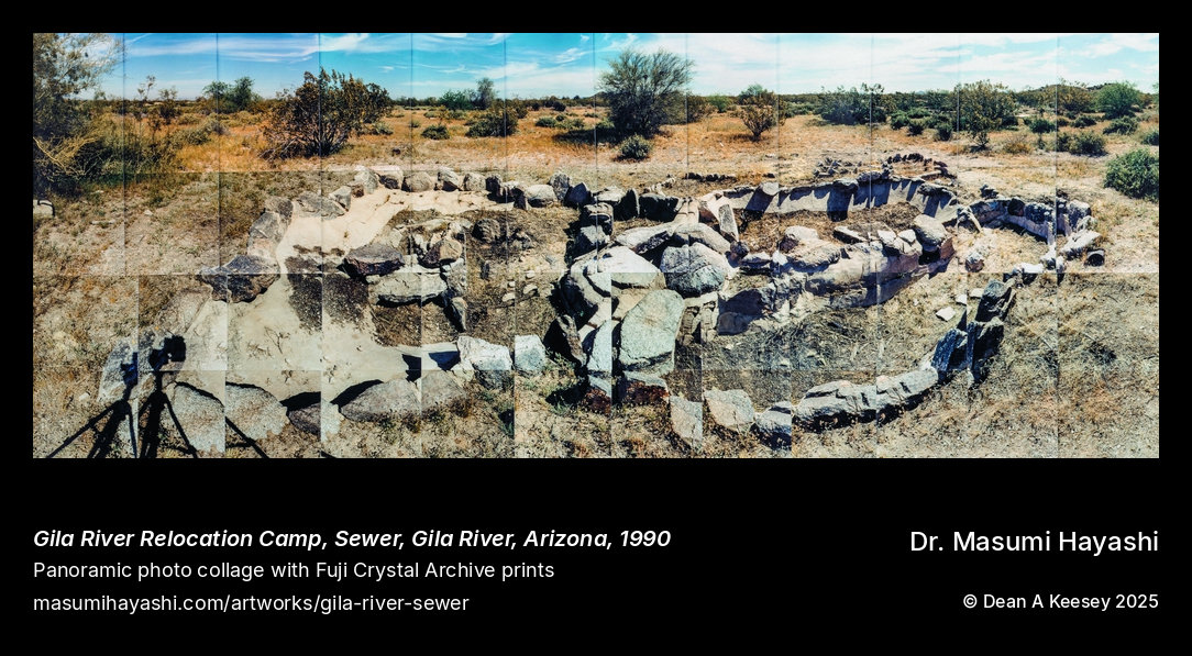 Gila River Relocation Camp, Sewer, Gila River, Arizona — photographed by Masumi Hayashi