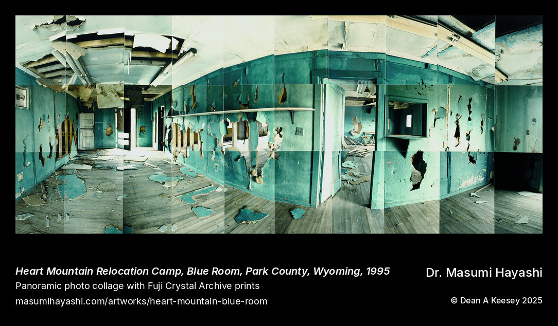 Heart Mountain Relocation Camp, Blue Room, Park County, Wyoming — photographed by Masumi Hayashi