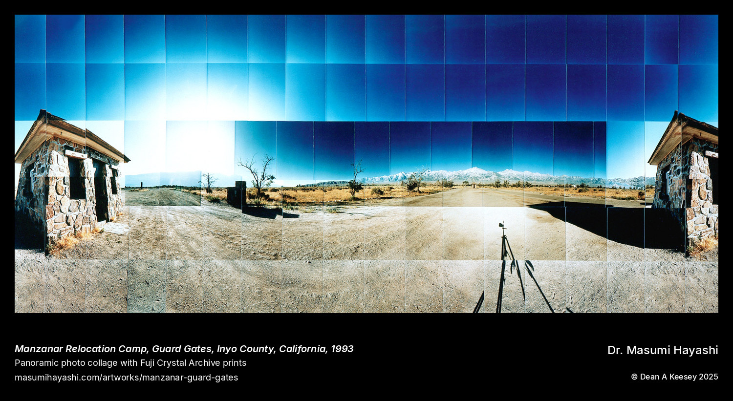 Manzanar Relocation Camp, Guard Gates - Panoramic photo collage by Masumi Hayashi