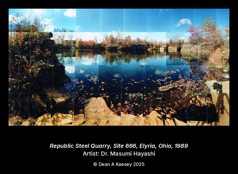 Republic Steel Quarry, Site 666, Elyria, Ohio, 1989 — Panoramic photo collage by Masumi Hayashi